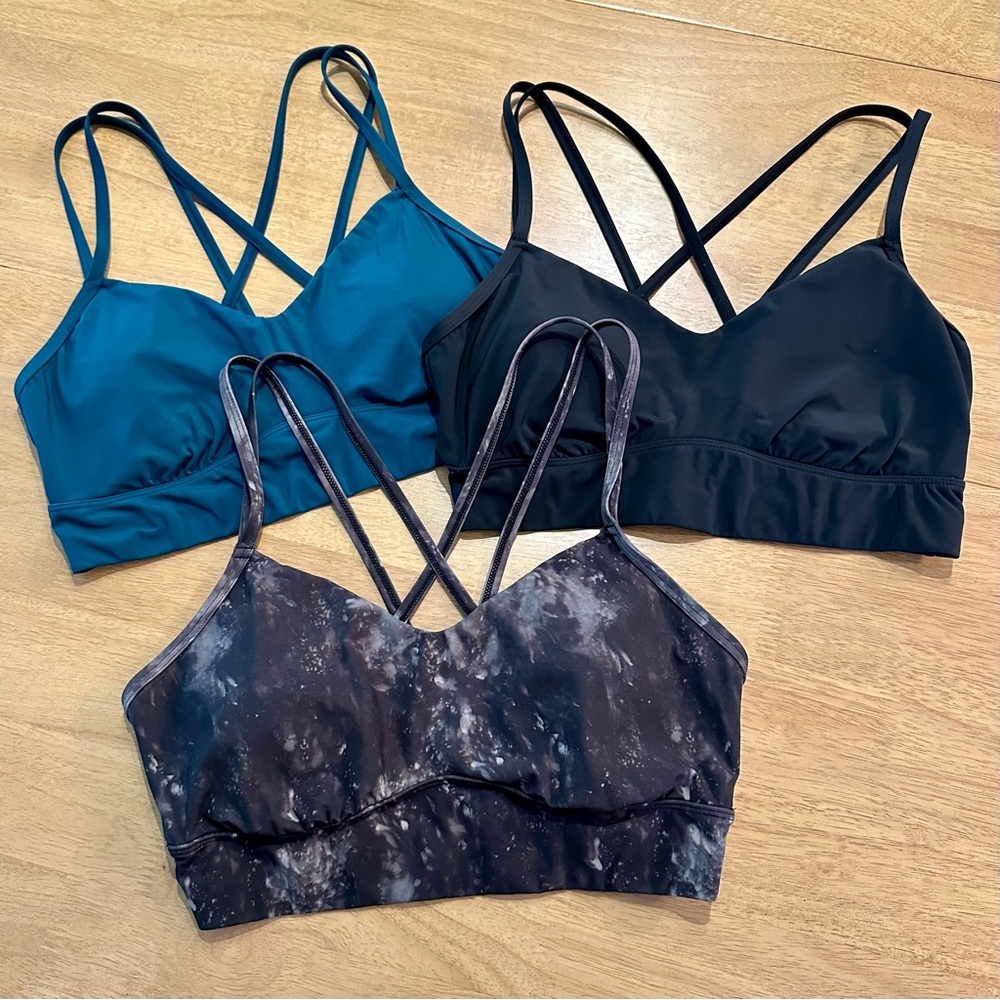 All in Motion Sports Bra Lot of 3 - Black, Teal, Tie-Dye Size Medium